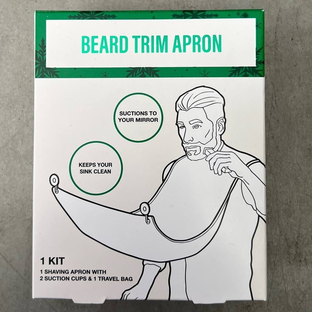 Beard Trimmer Apron for Men - Included Is 2 Suction Cups & 1 Travel Bag